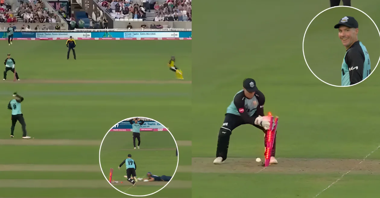 WATCH: Rory Burns’ shocking fumble costs an easy run-out chance in T20 Blast 2024