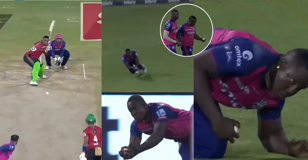 WATCH: Rovman Powell pulls off a sensational diving catch to dismiss Shimron Hetmyer in CPL 2024