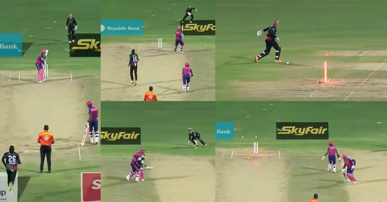 CPL 2024 [WATCH]: Alick Athanaze gets run out by Sam Billings after a bizarre mid-pitch collision with Quinton de Kock