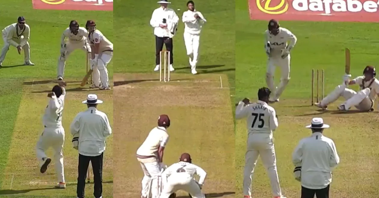 WATCH: Shakib Al Hasan’s magical ball leads to Tom Abell’s awkward fall after dismissal in the County Championship