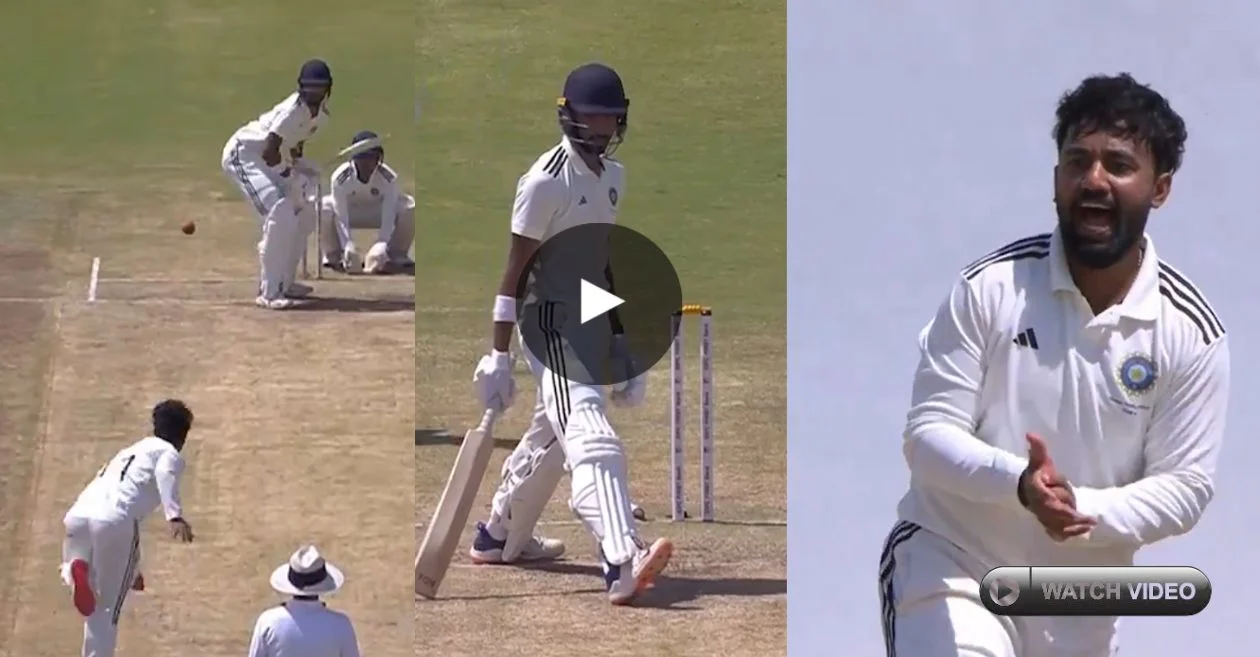 Watch: Shams Mulani Bowls Devdutt Padikkal With Unplayable Delivery (Duleep Trophy 2024)