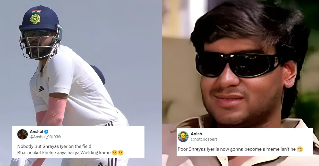 Fans react as Shreyas Iyer’s sunglasses swag falls flat with a 7-ball duck in the Duleep Trophy 2024