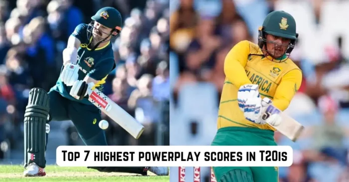 Top 7 highest powerplay scores in T20I cricket feat. Australia