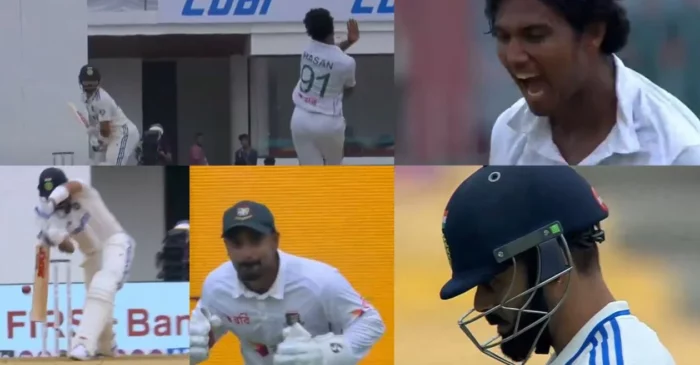 IND vs BAN [WATCH]: Virat Kohli’s struggle outside off-stump leads to his dismissal on Day 1 of the first Test