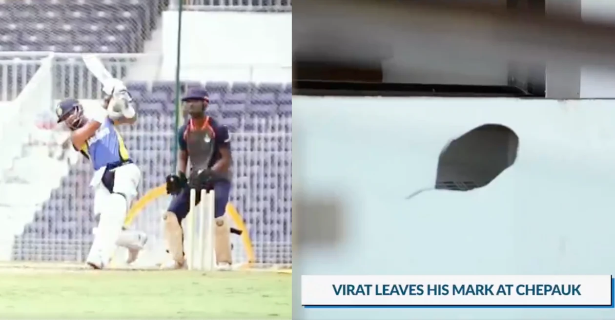 WATCH: Virat Kohli breaks Chepauk wall with a powerful six in the practice session for Bangladesh Tests