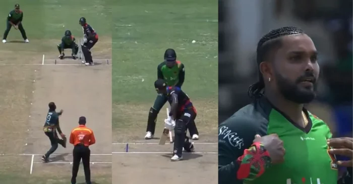 WATCH: Wanindu Hasaranga takes out Justin Greaves with a peach in the CPL 2024