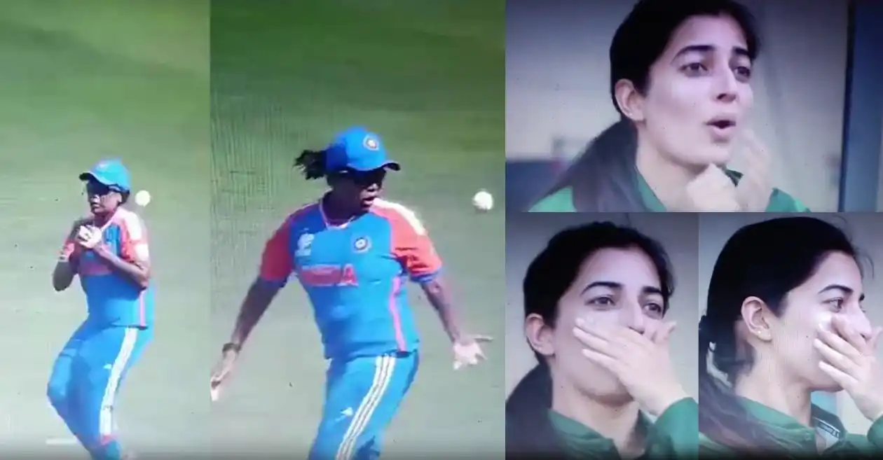 WATCH: Aliya Riaz burst into laughter after Asha Sobhana drops a sitter in IND vs PAK game at Women’s T20 World Cup 2024