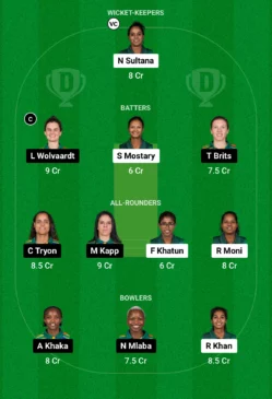 BD-W vs SA-W Dream11 Team (Screengrab- Dream11)