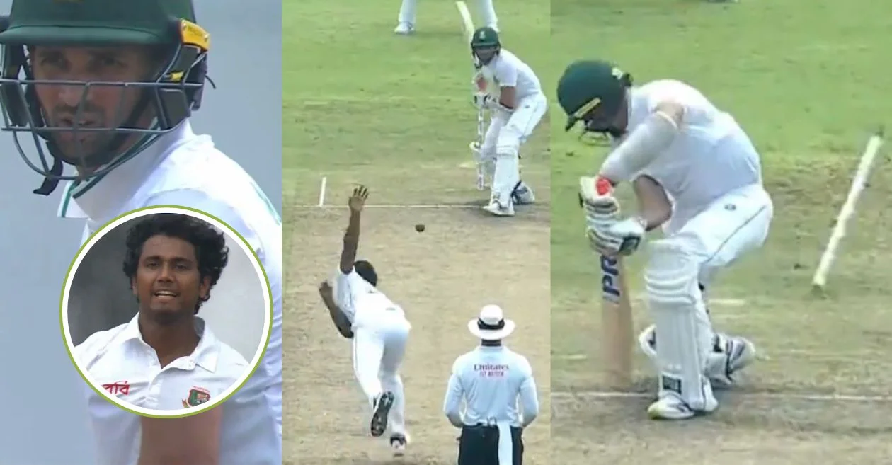 WATCH: Hasan Mahmud’s Stunning Delivery to Dismiss Keshav Maharaj on Day 2 of 1st Test