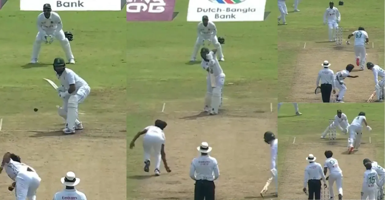 BAN vs SA [WATCH]: Hasan Mahmud’s comedy of errors allows Dane Piedt to escape a run-out on Day 2 of the first Test