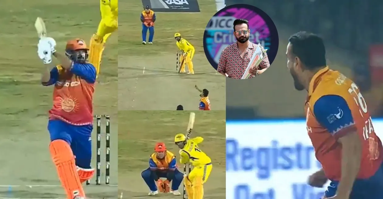 LLC 2024 [WATCH]: Irfan Pathan shines with the bat before defending 12 runs in the final over during Qualifier 2