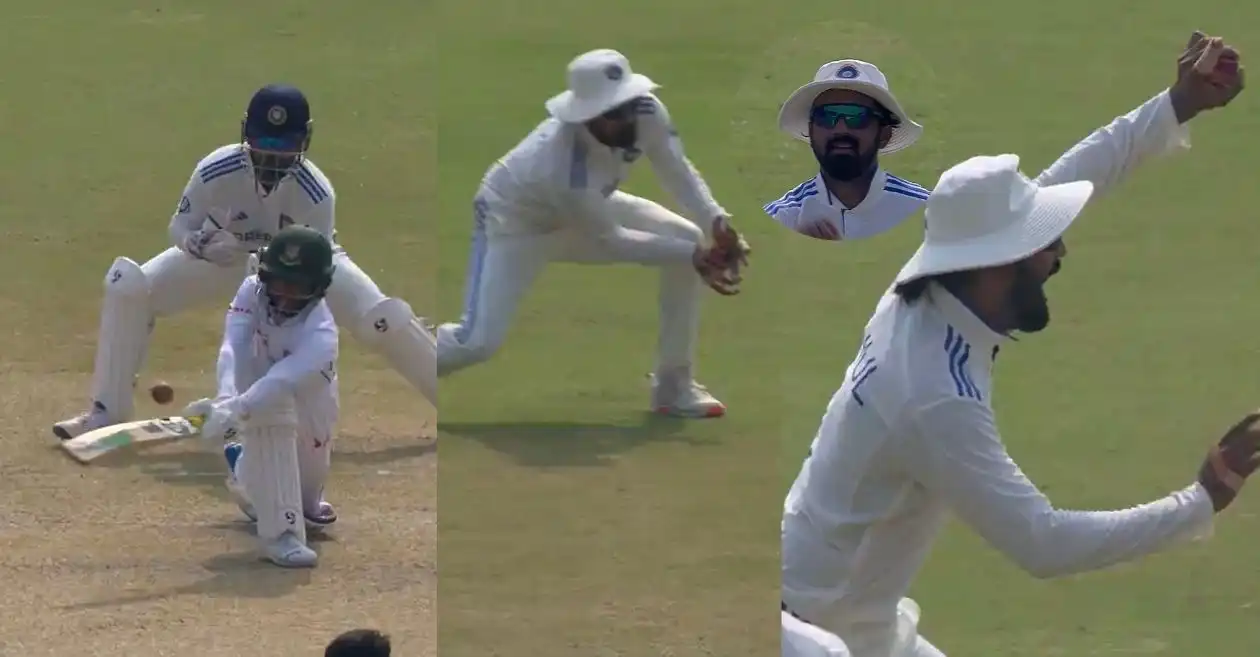 KL Rahul takes a brilliant catch in 2nd Test