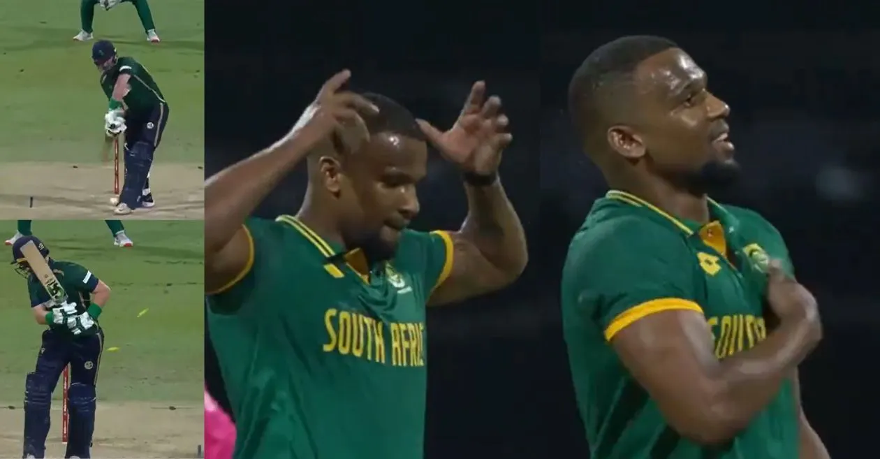 WATCH: Lizaad Williams pulls out his signature celebration after dismissing Andrew Balbirnie during IRE vs SA 2nd ODI