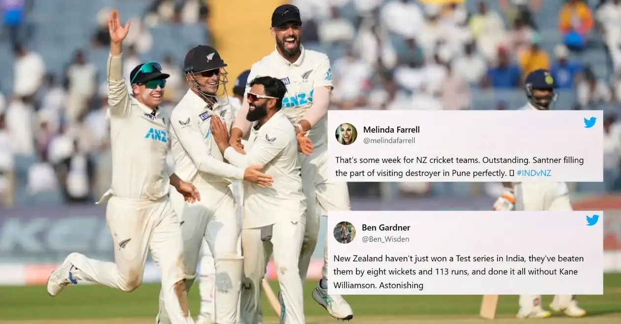 Twitter reactions: Mitchell Santner sizzles as New Zealand wins 2nd Test to bag first-ever series triumph in India