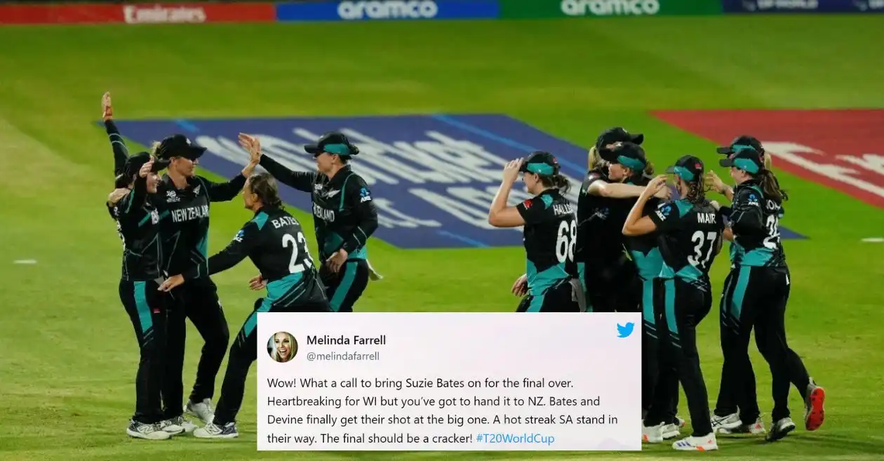 
NZ edge WI in thriller, set up final clash with SA #WT20
Twitter reacts to NZ’s nail-biting win over WI in World T20
NZ women prevail in low-scoring match, advance to final against SA

Social media buzzing as NZ book spot in Women’s T20 World Cup final

Excitement on Twitter as NZ secure spot in World T20 final against SA
