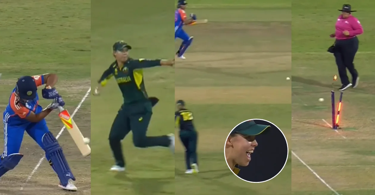 WATCH: Phoebe Litchfield hits a bullseye to dismiss Richa Ghosh in Women’s T20 World Cup 2024