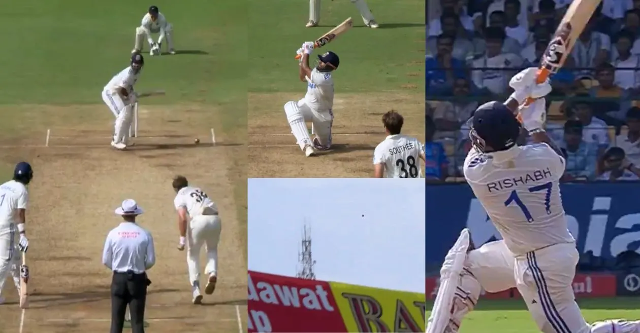 IND vs NZ [WATCH]: Rishabh Pant heaves Tim Southee for a 107 m humongous six on Day 4 of the first Test