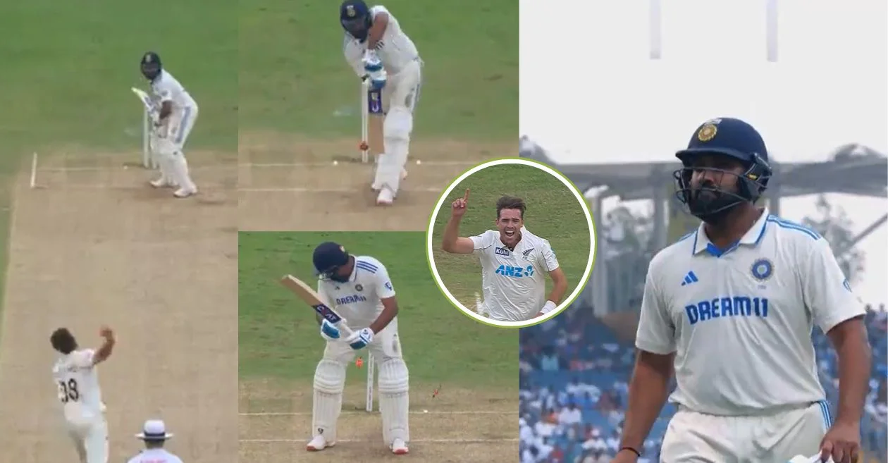 IND vs NZ: Tim Southee dismisses Rohit Sharma with perfect delivery on Day 1