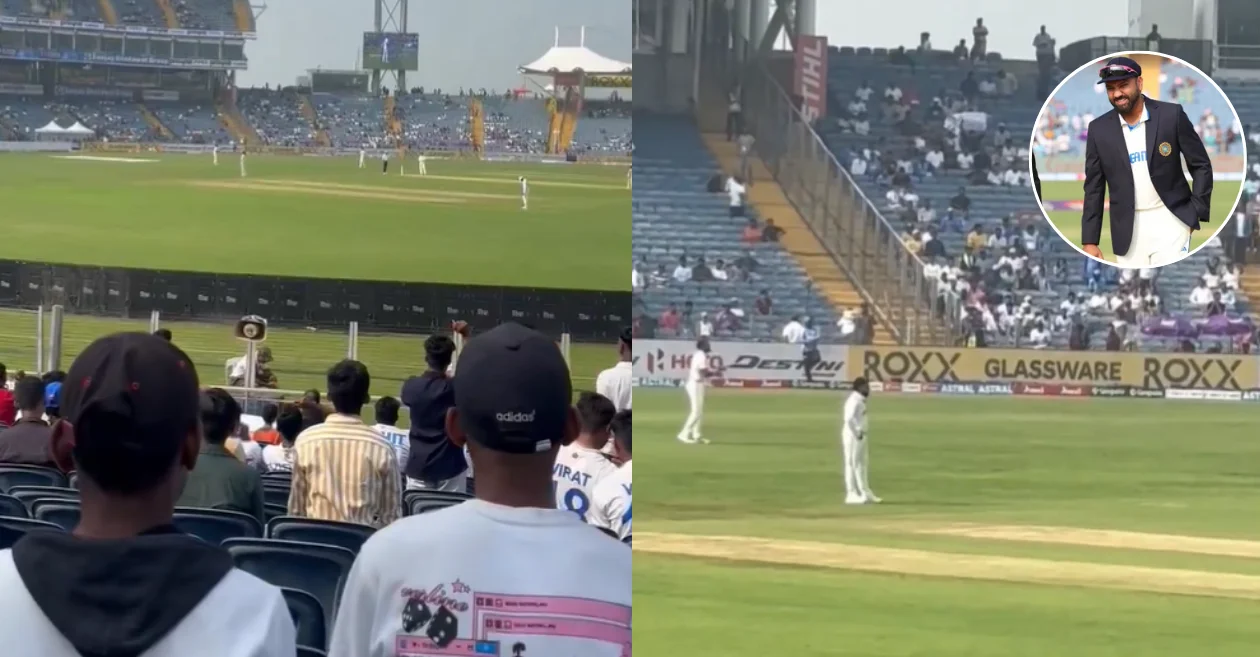 WATCH: “Mumbai Cha Raja..” – Pune fans cheer for Rohit Sharma on Day 1 of the second IND vs NZ Test