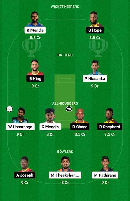 SL vs WI Dream11 Team for today's match (October 13)