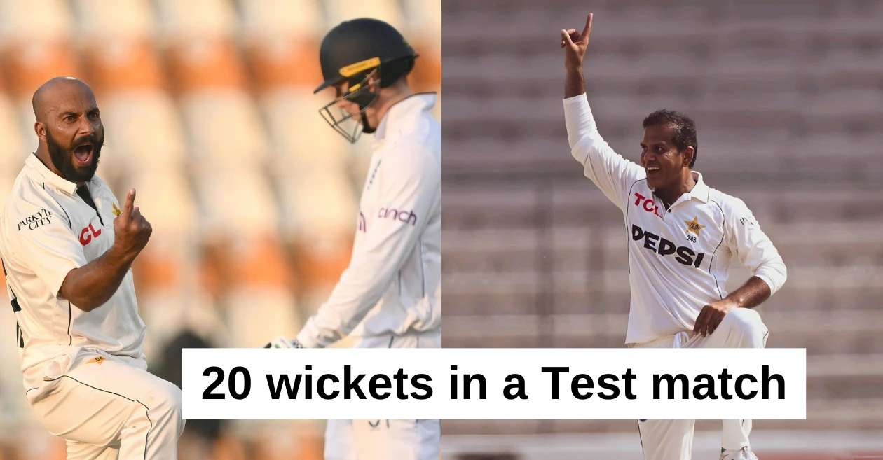 7 instances when two bowlers took all 20 wickets in a Test match feat. Sajid Khan and Noman Ali