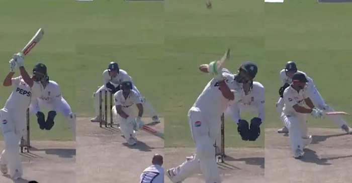 WATCH: Shan Masood hits 4 consecutive fours to Jack Leach enroute to Pakistan’s emphatic win in the 3rd Test