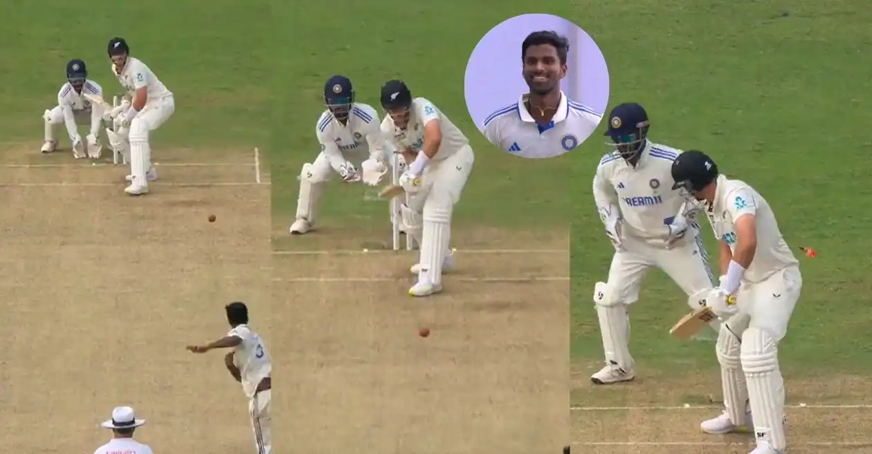 WATCH: Washington Sundar cleans up Tim Southee with a peach of a delivery on Day 1 of Pune Test