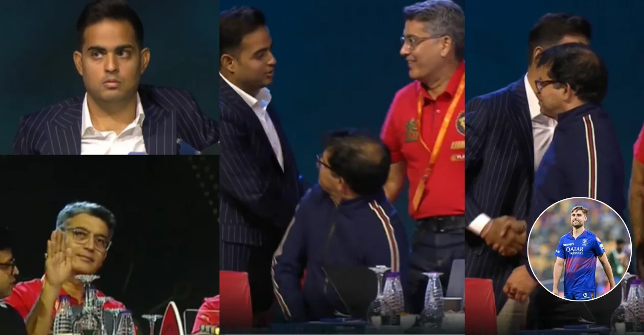 WATCH: Akash Ambani shakes hands with RCB management as MI acquires Will Jacks in the IPL 2025 mega auction