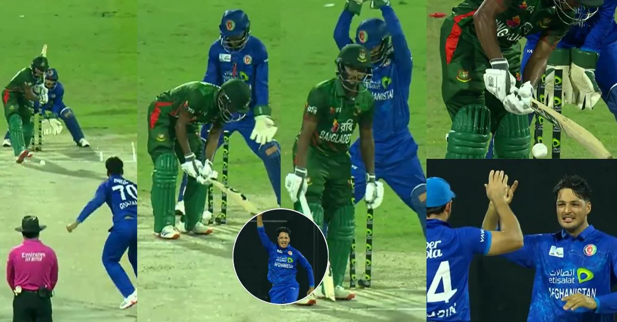 WATCH: Allah Ghazanfar outfoxes Tanzid Hasan with a beauty in the first AFG vs BAN ODI