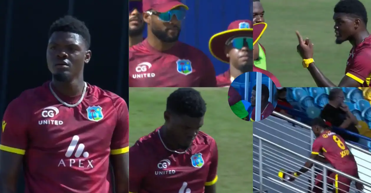 WATCH: Alzarri Joseph leaves field in anger after disagreement with captain Shai Hope in 3rd ODI – WI vs ENG