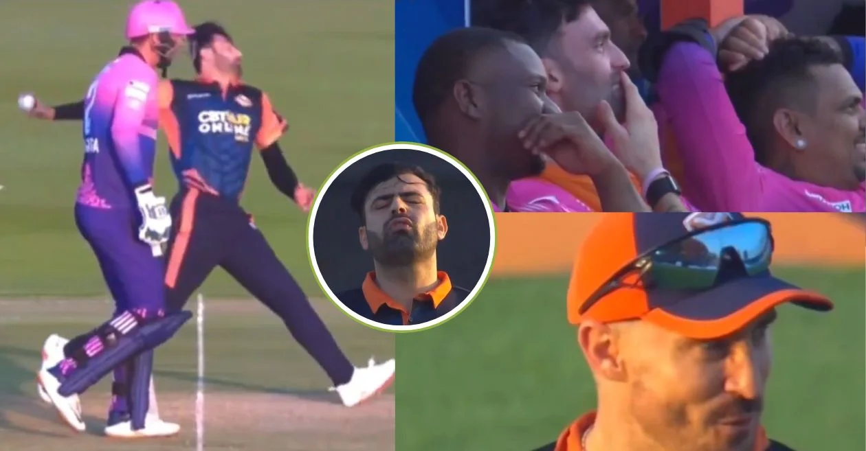 WATCH: Sunil Narine, Faf du Plessis laugh out loud as Hazrat Bilal bowls a huge no-ball in the Abu Dhabi T10 League 2024