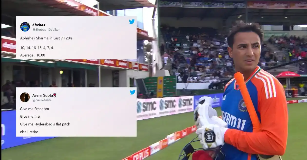 SA vs IND: Fans brutally troll Abhishek Sharma for his flop show with the bat in the 2nd T20I