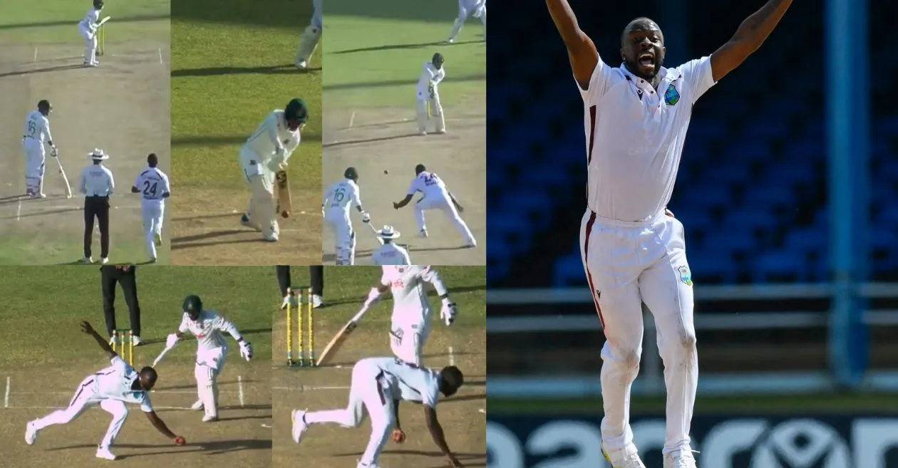 WI vs BAN [WATCH]: Kemar Roach grabs a one-handed stunner to dismiss Mominul Haque on Day 4 of the first Test