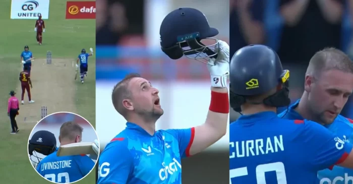 WI vs ENG [WATCH]: Liam Livingstone hits maiden ODI century as England levels series