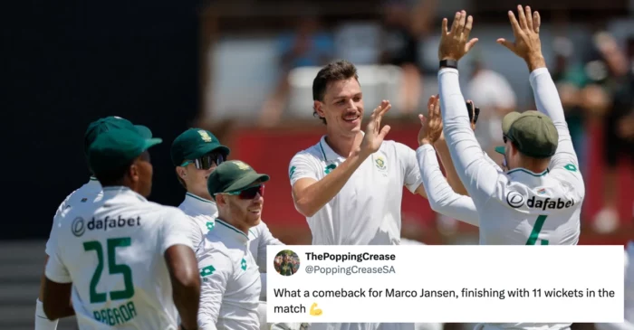 Fans react as Marco Jansen powers South Africa to a comprehensive over Sri Lanka in the Durban Test