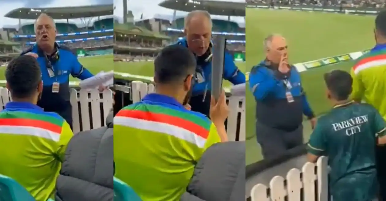 WATCH: A Pakistan fan asked to leave Hobart stadium for displaying Imran Khan poster