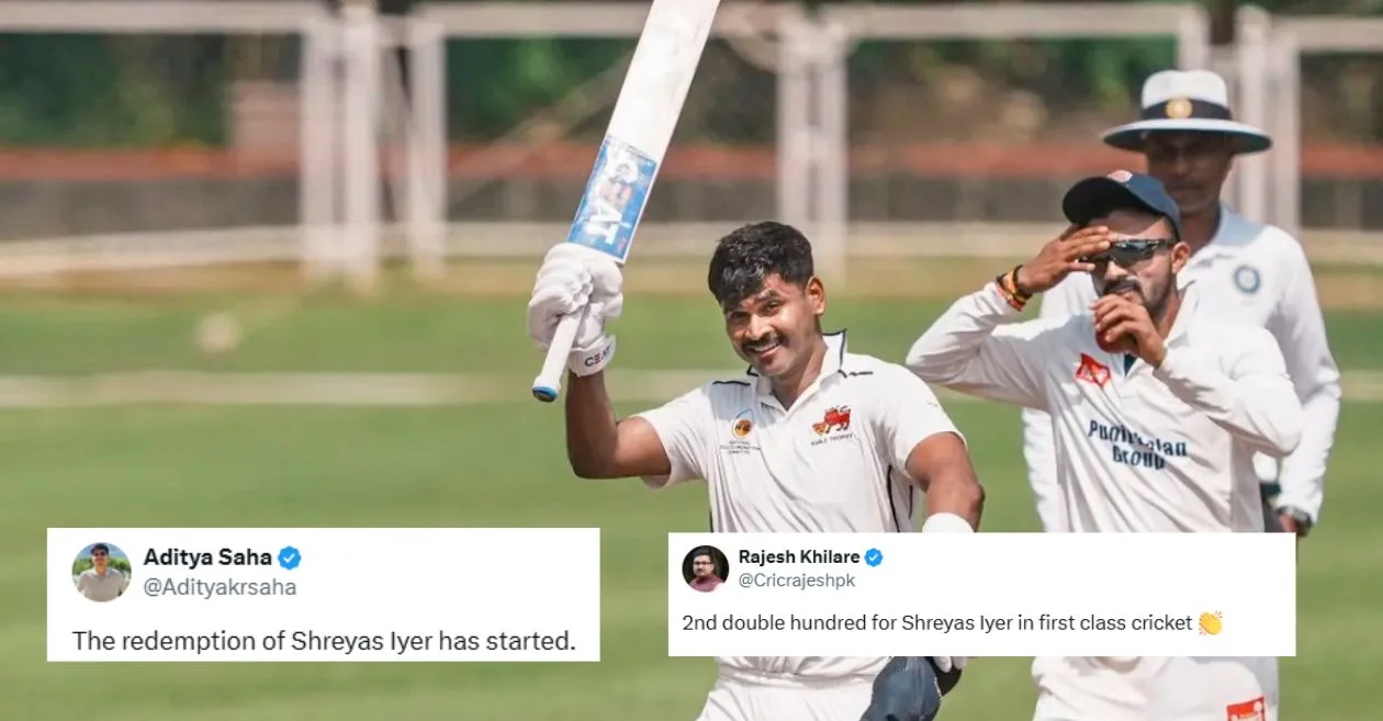 Fans in awe as Shreyas Iyer smashes a stellar double century for Mumbai in Ranji Trophy 2024-25