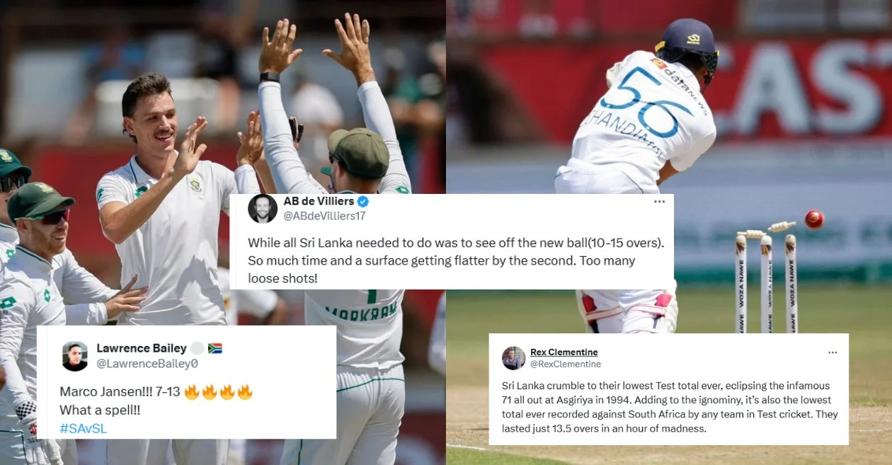 SA vs SL 2024: Fans in shock as Marco Jansen demolishes Sri Lanka for their lowest-ever total on Day 2 of Durban Test