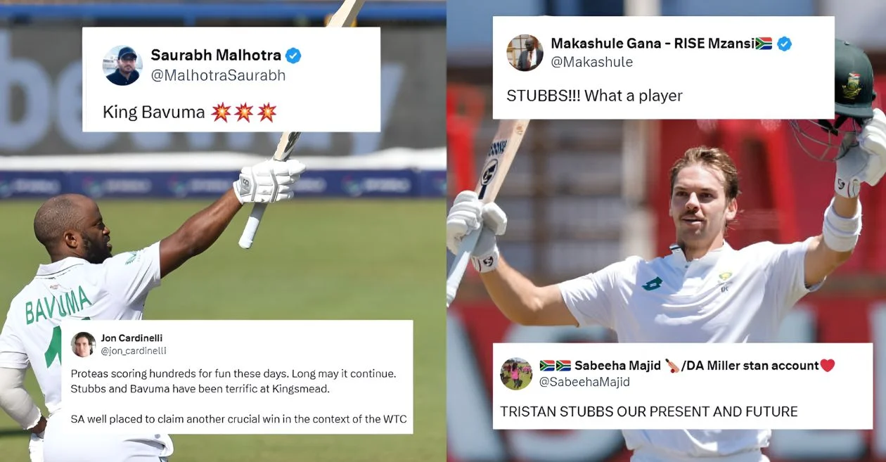 Twitter reactions: Temba Bavuma, Tristan Stubbs light up Kingsmead with sensational centuries in first SA vs SL Test