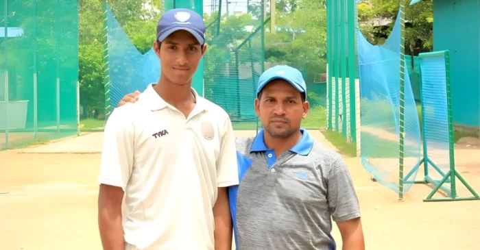 Tilak Varma with coach Salim Bayash 