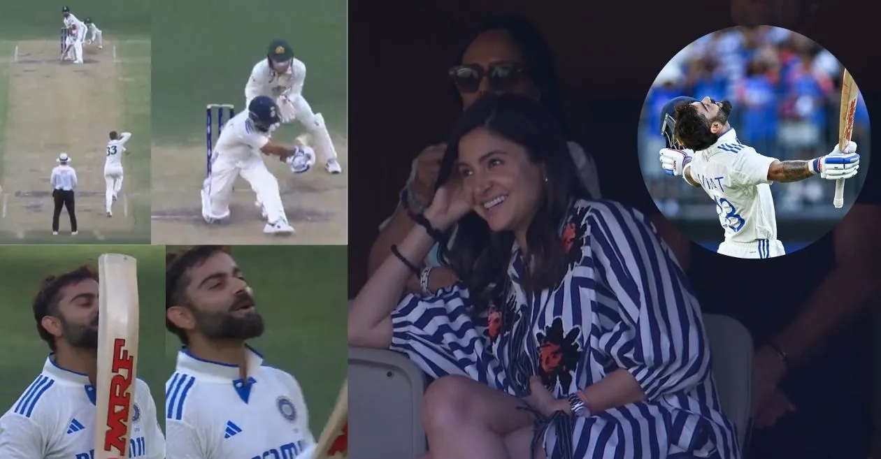 AUS vs IND [WATCH]: Virat Kohli celebrates his 30th ton with flying kisses to Anushka Sharma on Day 3 of Perth Test