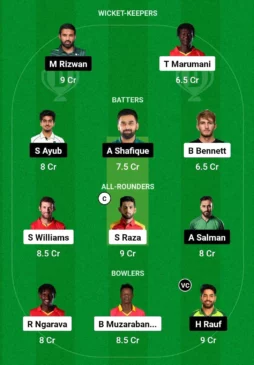 ZIM vs PAK Dream11 Team for today’s match (November 26, 0730 am GMT)