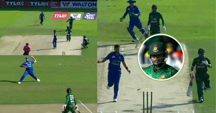 AFG vs BAN [WATCH]: Zakir Hasan gets bizarrely run-out after mix-up with Mehidy Hasan Miraz in the 3rd ODI