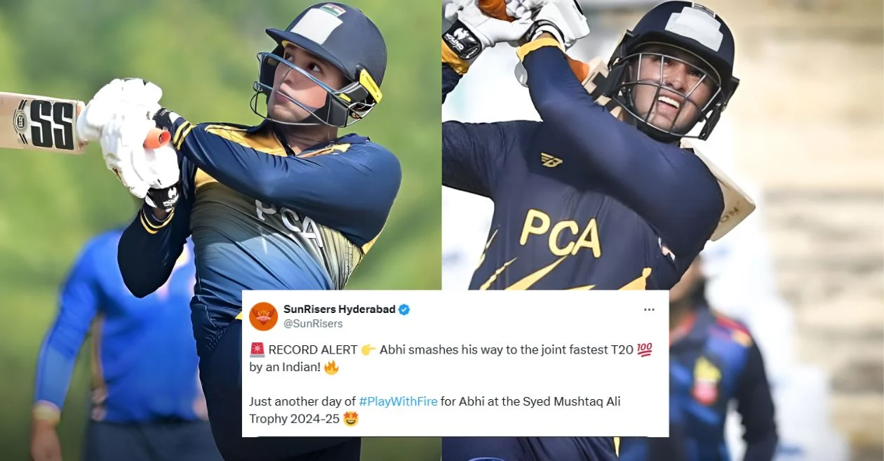 Twitter reactions: Abhishek Sharma equals fastest T20 century by an Indian, also shatters Shreyas Iyer and Suryakumar Yadav’s record