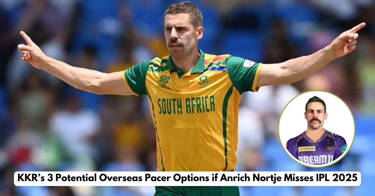 Anrich Nortje ruled out of IPL 2025? 3 overseas pacers that KKR can target