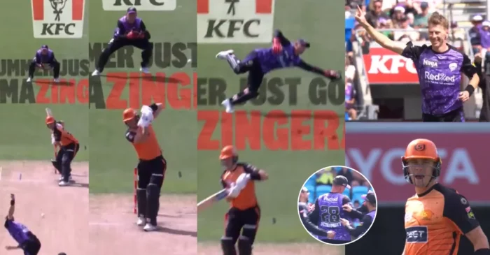 WATCH: Ben McDermott’s incredible one handed catch of Finn Allen in the BBL 2024-25