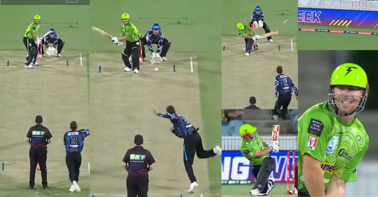 WATCH: David Warner’s eye catching switch hit against Matthew Short in BBL 2024-25