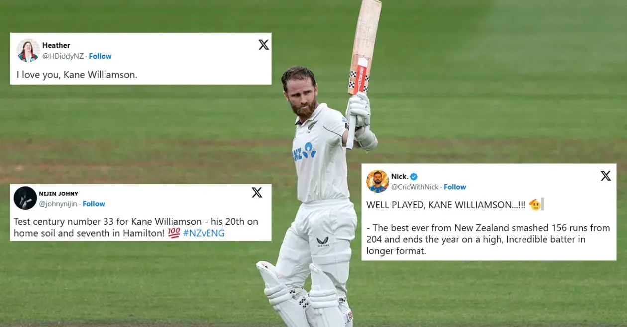 Fans go gaga as New Zealand’s Kane Williamson shines with 33rd century on Day 3 of the final Test against England