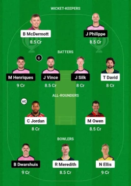 HUR vs SIX Dream11 Team for match today January 1st at 05:00 GMT