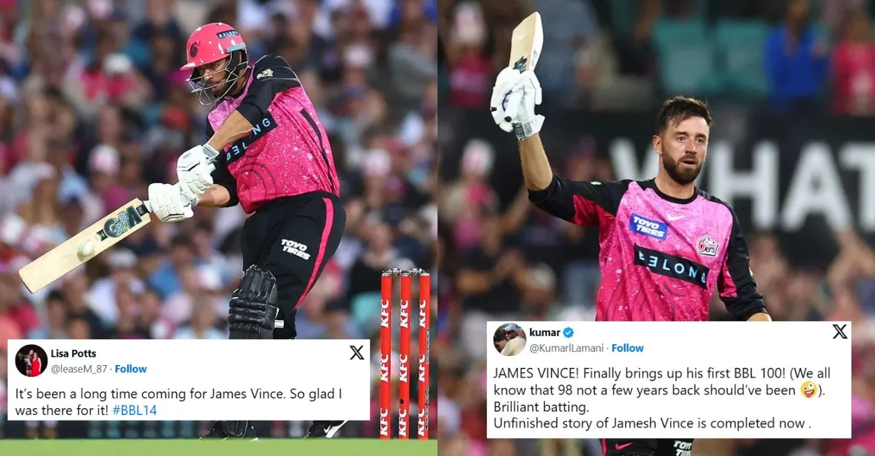 Twitter reactions: James Vince’s century leads Sydney Sixers to victory over Melbourne Stars in BBL 2024-25